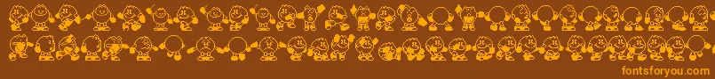 Pacman Font – Orange Fonts on Brown Background