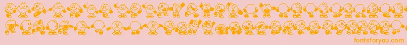 Pacman Font – Orange Fonts on Pink Background
