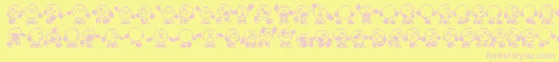 Pacman Font – Pink Fonts on Yellow Background