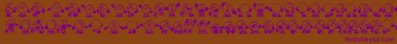 Pacman Font – Purple Fonts on Brown Background