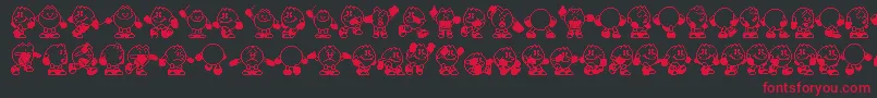 フォントPacman – 黒い背景に赤い文字
