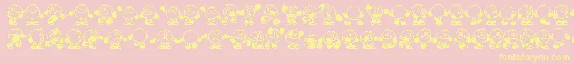 Pacman Font – Yellow Fonts on Pink Background