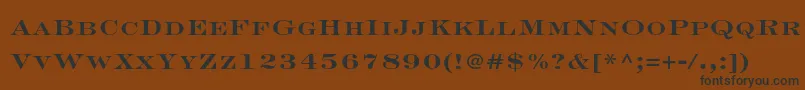 EngraversltstdBoldface-Schriftart – Schwarze Schriften auf braunem Hintergrund