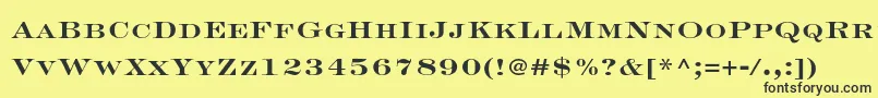 EngraversltstdBoldface-Schriftart – Schwarze Schriften auf gelbem Hintergrund