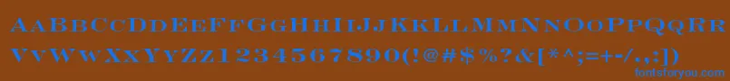 Czcionka EngraversltstdBoldface – niebieskie czcionki na brązowym tle