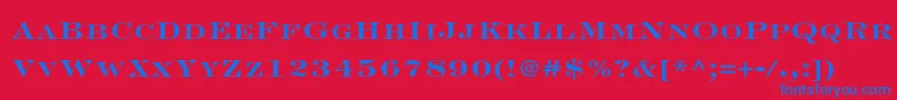 Czcionka EngraversltstdBoldface – niebieskie czcionki na czerwonym tle
