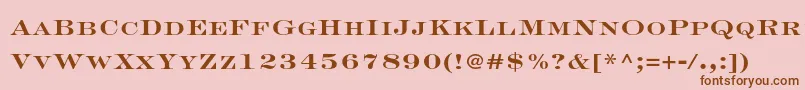Fonte EngraversltstdBoldface – fontes marrons em um fundo rosa