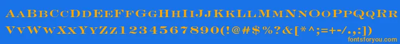 Fonte EngraversltstdBoldface – fontes laranjas em um fundo azul