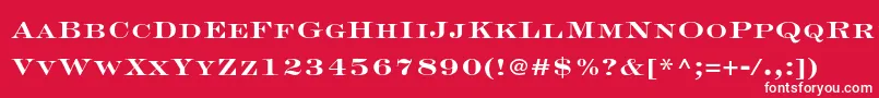 EngraversltstdBoldface-Schriftart – Weiße Schriften auf rotem Hintergrund