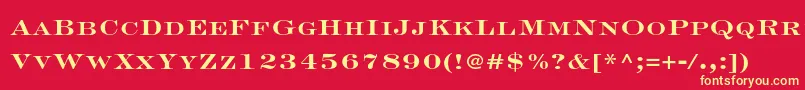 EngraversltstdBoldface Font – Yellow Fonts on Red Background
