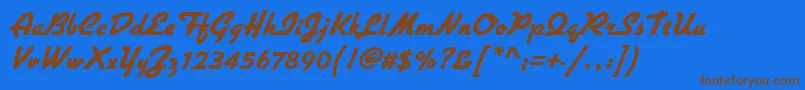 Gilliesgotdextbol Font – Brown Fonts on Blue Background