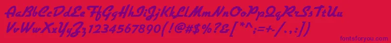 Gilliesgotdextbol Font – Purple Fonts on Red Background