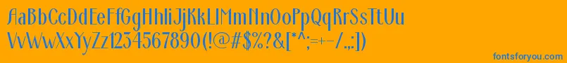 Ardeco Font – Blue Fonts on Orange Background