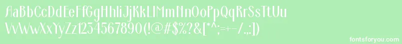 フォントArdeco – 緑の背景に白い文字