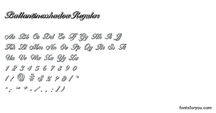 Шрифт BallantinesshadowRegular – алфавит, цифры, специальные символы