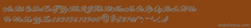 フォントBallantinesshadowRegular – 茶色の背景に灰色の文字