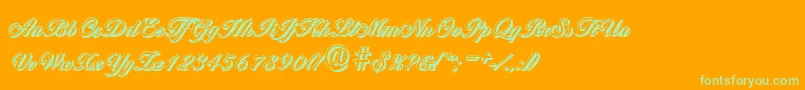 BallantinesshadowRegular Font – Green Fonts on Orange Background