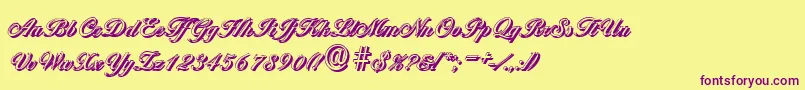 BallantinesshadowRegular Font – Purple Fonts on Yellow Background