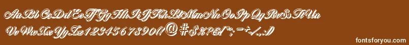 BallantinesshadowRegular-fontti – valkoiset fontit ruskealla taustalla