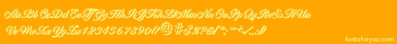 BallantinesshadowRegular Font – Yellow Fonts on Orange Background