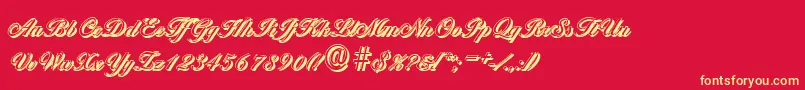 BallantinesshadowRegular Font – Yellow Fonts on Red Background