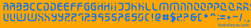 フォントEroded – オレンジの背景に青い文字