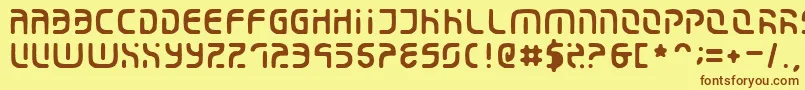 Eroded Font – Brown Fonts on Yellow Background