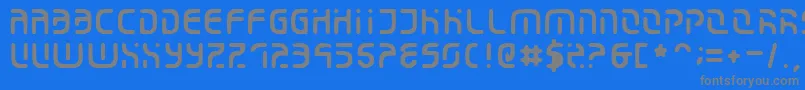 フォントEroded – 青い背景に灰色の文字