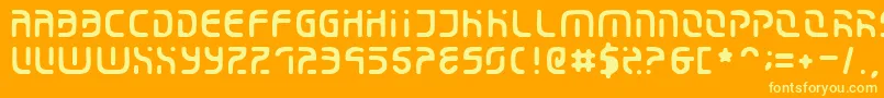 Eroded Font – Yellow Fonts on Orange Background