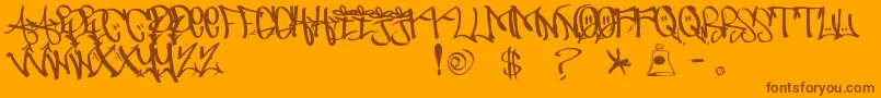 UrbanHookupzBold Font – Brown Fonts on Orange Background