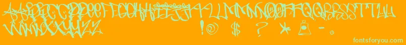 UrbanHookupzBold Font – Green Fonts on Orange Background