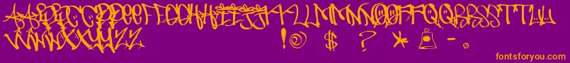 UrbanHookupzBold Font – Orange Fonts on Purple Background