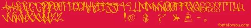 UrbanHookupzBold Font – Orange Fonts on Red Background