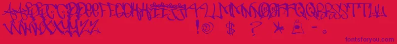 UrbanHookupzBold Font – Purple Fonts on Red Background