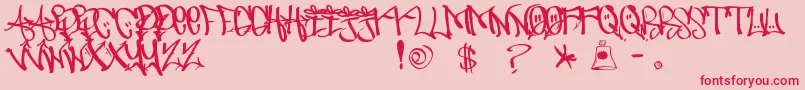 UrbanHookupzBold Font – Red Fonts on Pink Background