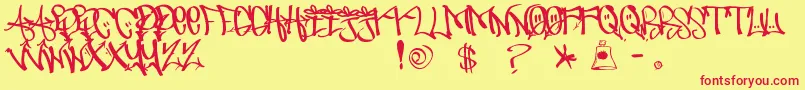 UrbanHookupzBold Font – Red Fonts on Yellow Background