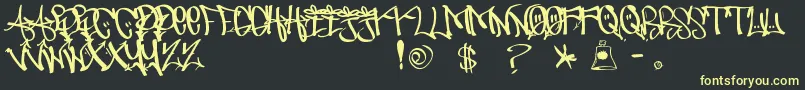UrbanHookupzBold Font – Yellow Fonts on Black Background