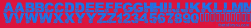 LmsSalvationArmy Font – Blue Fonts on Red Background