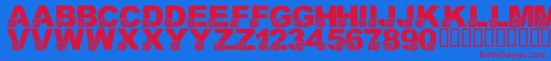 LmsSalvationArmy Font – Red Fonts on Blue Background