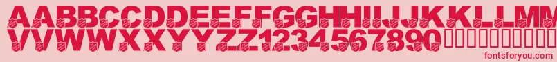 Fonte LmsSalvationArmy – fontes vermelhas em um fundo rosa