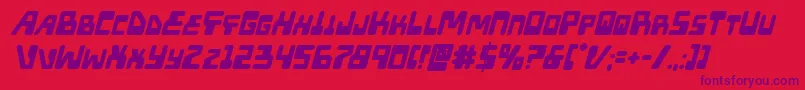 Xpedboldital Font – Purple Fonts on Red Background