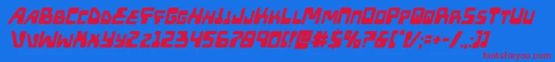 Xpedboldital Font – Red Fonts on Blue Background