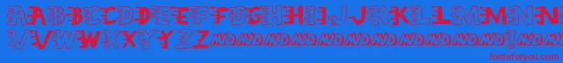 LiquidyBulbous Font – Red Fonts on Blue Background