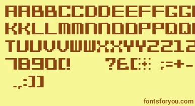 Bitcheese10srb font – Brown Fonts On Yellow Background