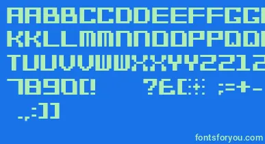 Bitcheese10srb font – Green Fonts On Blue Background