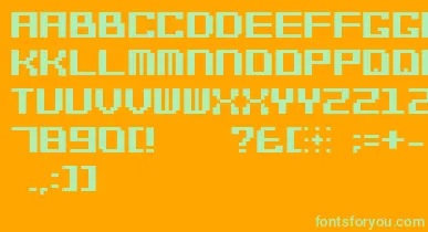 Bitcheese10srb font – Green Fonts On Orange Background