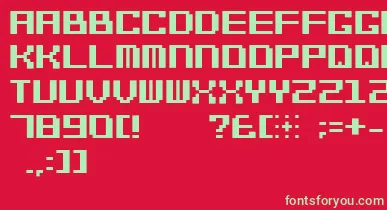 Bitcheese10srb font – Green Fonts On Red Background