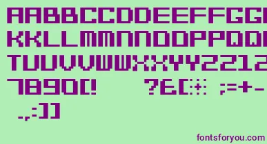 Bitcheese10srb font – Purple Fonts On Green Background