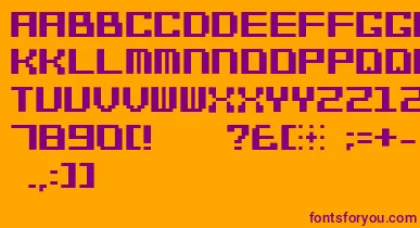 Bitcheese10srb font – Purple Fonts On Orange Background
