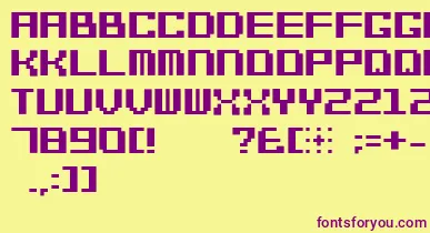 Bitcheese10srb font – Purple Fonts On Yellow Background